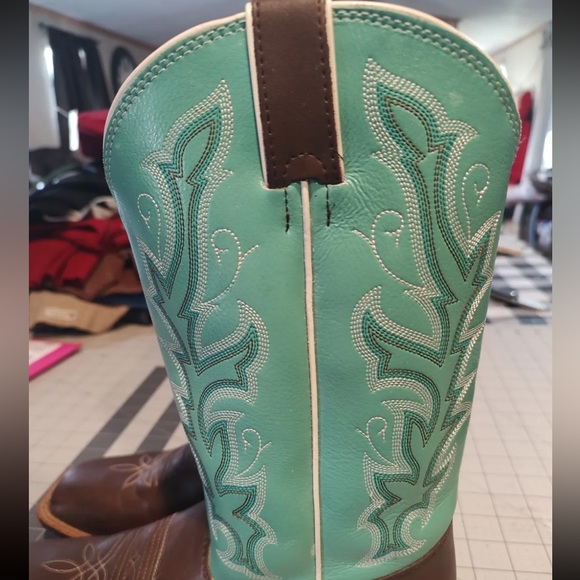 Justin Boots Squared Toe Women's Size 6D | Western Cowgirl Fashion - Picture 4 of 13